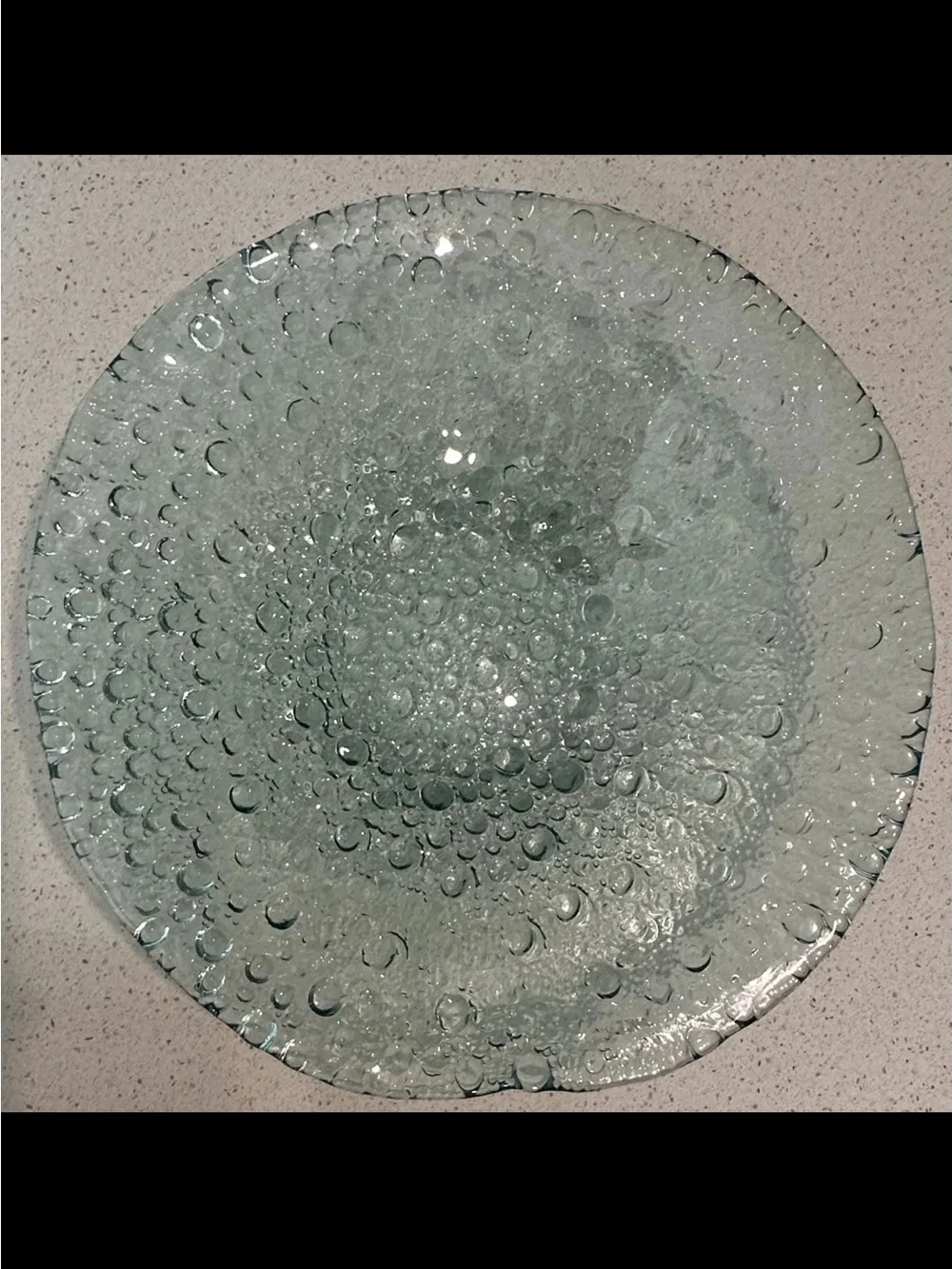 Decorative Textured Glass bowl- Clear Sea Glass Finish